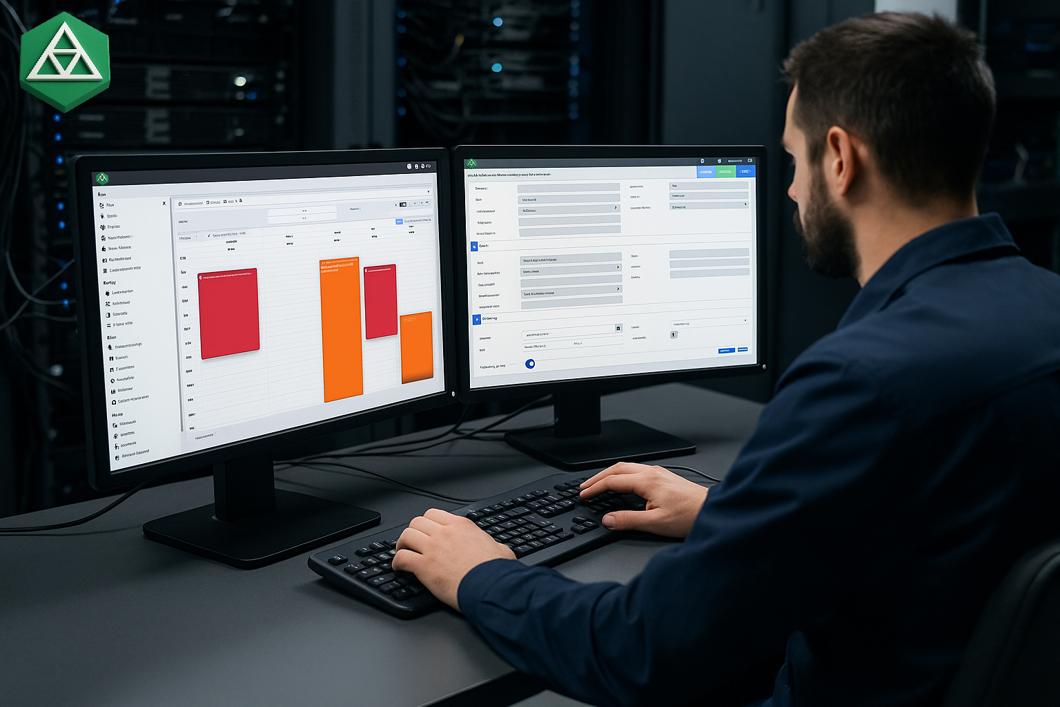 Yoost Software op twee monitoren - technische weergave